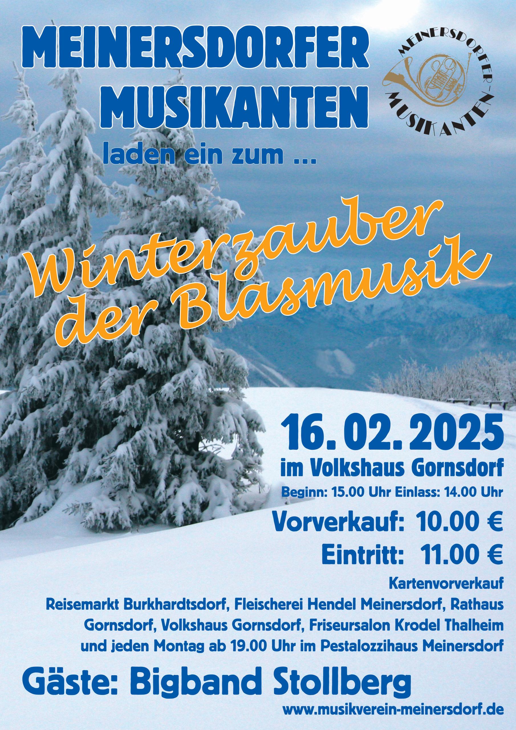 musikverein meinersdorf plakat am 16 02 2025